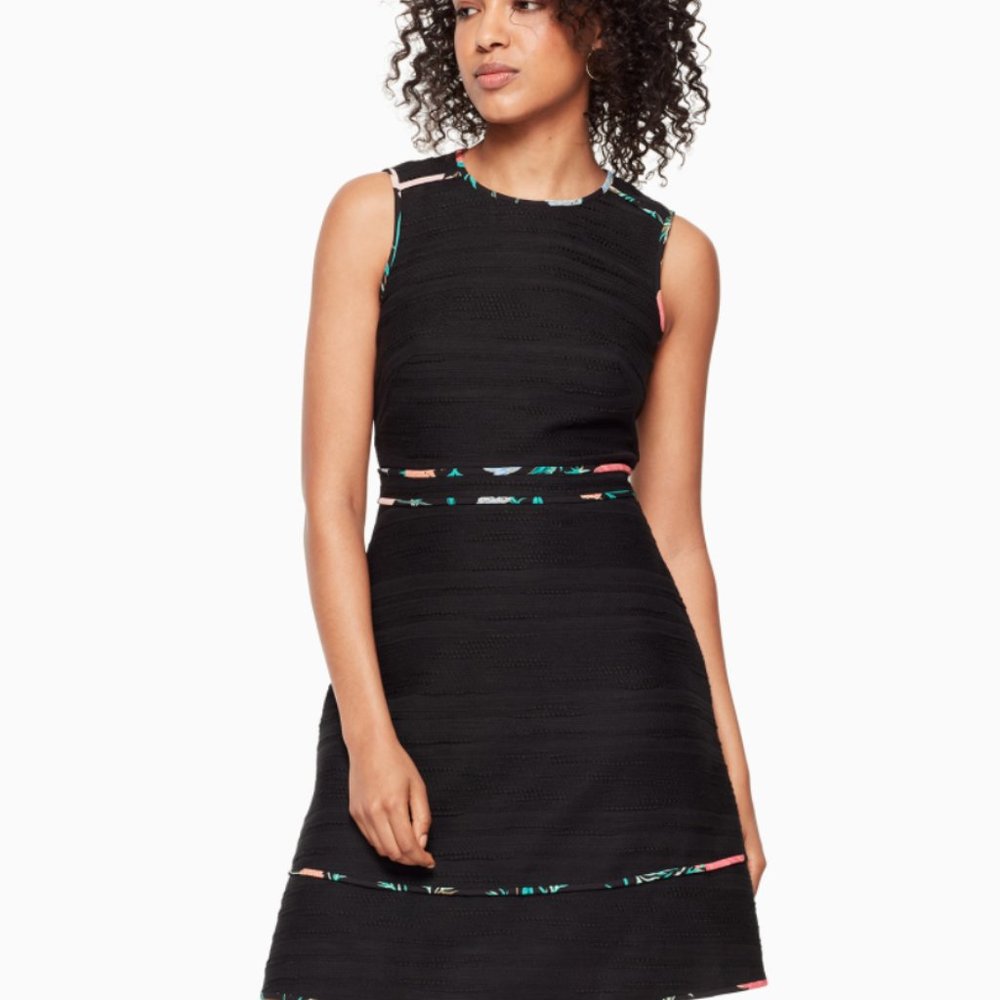 Kate Spade Dress Blossom Trim Tweed Dress